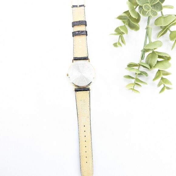 Pulsar Olympic Vintage USA Gold Black Reptile Leather Embossed Band Watch - Picture 4 of 4